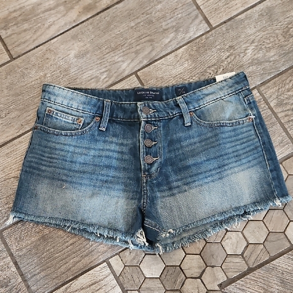 Lucky Brand Pants - Lucky Brand Blue Jean Shorts with Frayed Hem Size 10 New